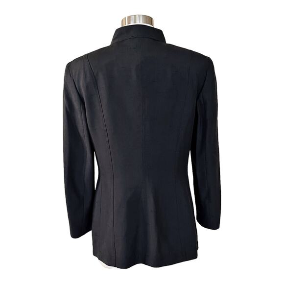 RENA LANGE Blazer Black Jacket Button Down Long Sleeves Collared Pockets EUC - Picture 10 of 11
